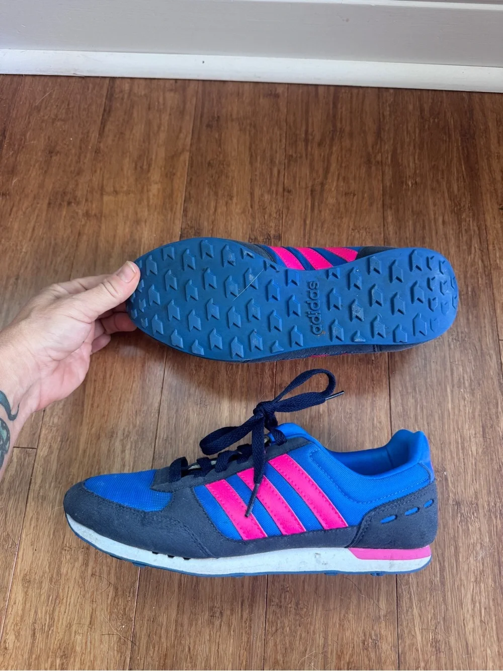 adidas Blue and Pink Athletic Sneakers